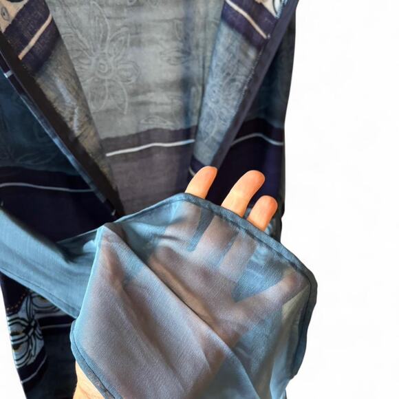 90s vintage boho blue striped maxi dress - Picture 7 of 8